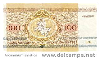 BIELORRUSIA/BELARUS  100 RUBLOS 1992  KM#8  PLANCHA/UNC   DL-4406 - Bielorussia