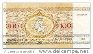 BIELORRUSIA/BELARUS  100 RUBLOS 1992  KM#8  PLANCHA/UNC   DL-4410 - Belarus