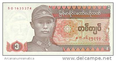 BIRMANIA/MYANMAR  1 KYAT 1990  KM#67  PLANCHA/UNC   DL-4432 - Myanmar