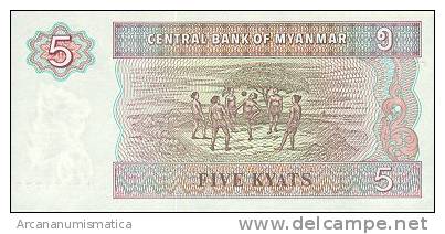 BIRMANIA/MYANMAR  5 KYATS  1996  KM#70  PLANCHA/UNC   DL-4450 - Myanmar