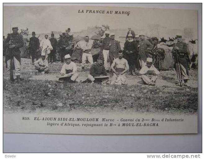 El Aioun Sidi El Melouk Convoi Du 2eme Bat. Infanterie Legere Afrique Batdaf Editeur Boumendil - Autres & Non Classés