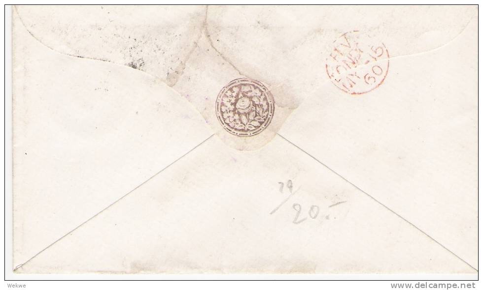 GBV078 / One Penny Couvert 1860 Merthyr Tydvu, London - Lettres & Documents