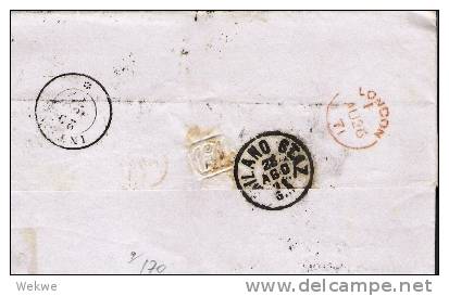 GBV098 / Six Pence, Pl.9, 1871 Liverpool- Nach Intra, Italien - Lettres & Documents