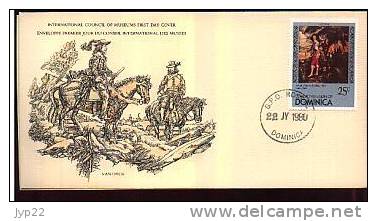 Jolie FDC 1er Jour Dominica Dominique Tableau Peinture Peintre Van Dyck - CAD 22-07-1980 G.P.O. Roseau .. Voir Détail !! - Dominique (1978-...)