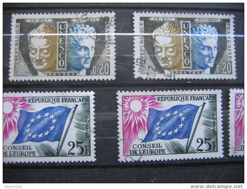 7 TIMBRES DU CONSEIL DE L'EUROPE  UNESCO EN OBLITERES DIFFICILE A TROUVER EN OB - Usati