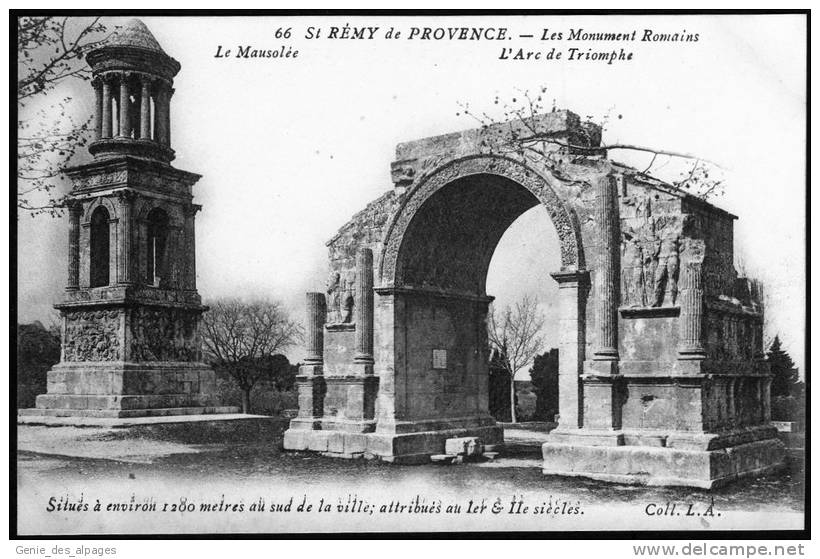 13 **Achat Immédiat** St REMY DE PROVENCE -66- Monuments Romains, Le Mausolée, L'Arc De Triomphe, Coll L.A. - Saint-Remy-de-Provence