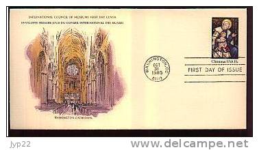 Jolie FDC 1er Jour USA Vitrail Cathédrale De Washington - Tp Noël - CAD 31-10-1980 ... Voir Détail !! - Andere & Zonder Classificatie