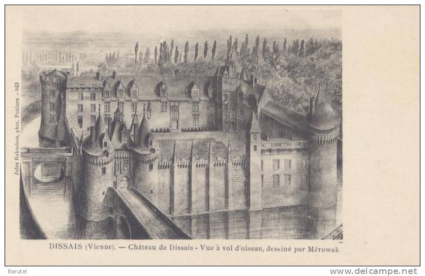 DISSAIS - Le Château, Vue à Vol D´oiseau (dessiné Par Mérowak) - Saint Benoit