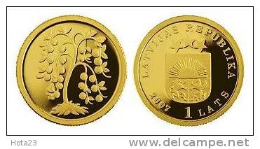 LATVIA -The Golden Apple Tree 2007 Gold Coin Proof - Lettland