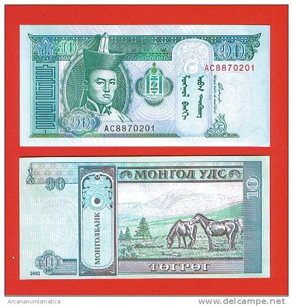 MONGOLIA    10  TUGRIK  2.002     PICK: KM#62    PLANCHA/UNC    (BT)  DL-4618 - Mongolie