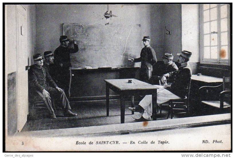 78 St CYR L'ECOLE -3-  Animée, En Colle De Tapir, 'en Argot St Cyr, Professeur Ou Cours De Topographie" - St. Cyr L'Ecole