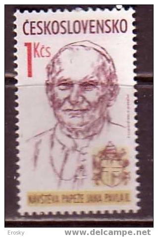 L3656 - TCHECOSLOVAQUIE Yv N°2847 ** PAPE J.P. II - Unused Stamps