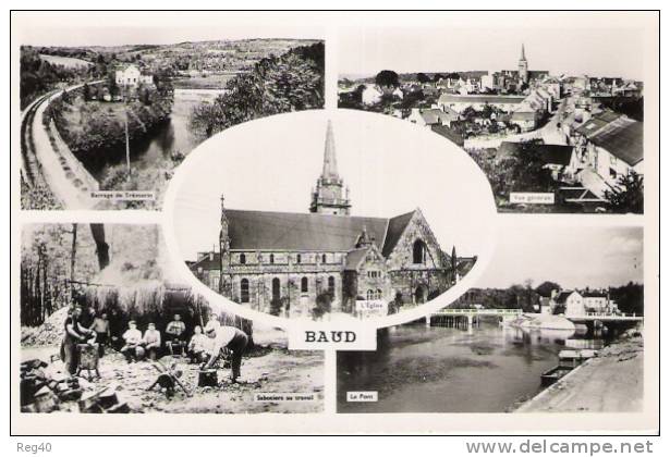 D56 - BAUD  -  MULTIVUES - Barrage Tremolin - Vue Générale - Sabotiers Au Travail - Le Pont - Baud