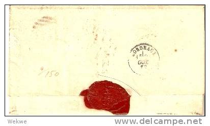 GBV136 / One Penny 4-er Sreifen Nach Bordeaux, PD Im Oval. - Lettres & Documents