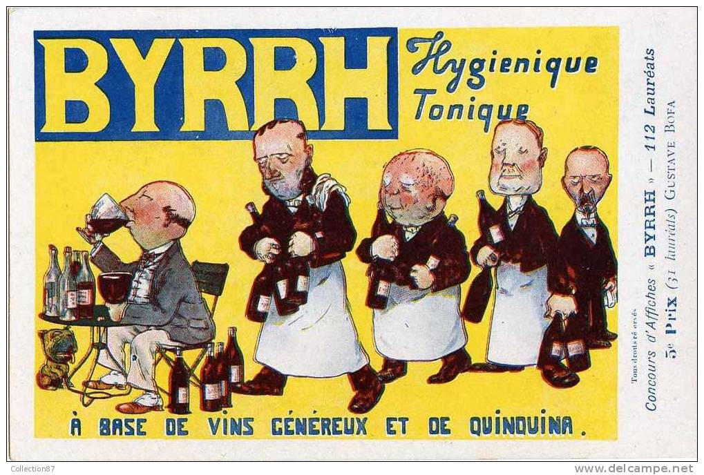 ART NOUVEAU - PUBLICITE BYRRH - CONCOURS D´AFFICHES 1906 - N° 18 - ILLUSTRATEUR G. BOFA - VIN - VINS- GARCON De CAFE - Advertising