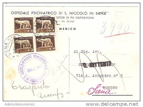 2898)cartolina Con 4x5c Imperiale Da Siena A Città Il 10-8-1944 - Marcophilia