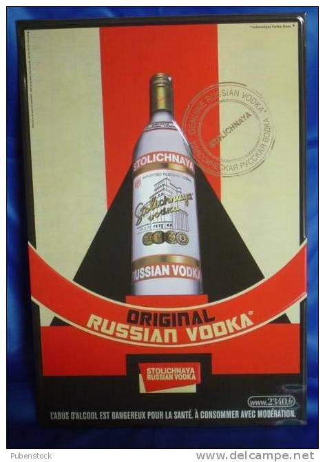 Plaque Métal Pour La Vodka Russe "STOLICHNAYA" - Blechschilder (ab 1960)