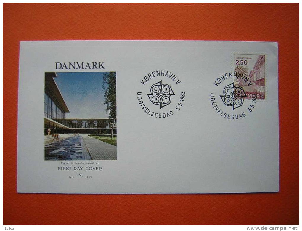 DANEMARK. EUROPA. ENVELOPPE 1er JOUR. BATIMENT KILDESKOVSHALIEN. - 1983