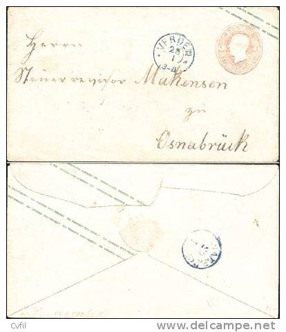 HANNOVER 1861 - ENTIRE ENVELOPE To OSNABRÜCK - Hanover