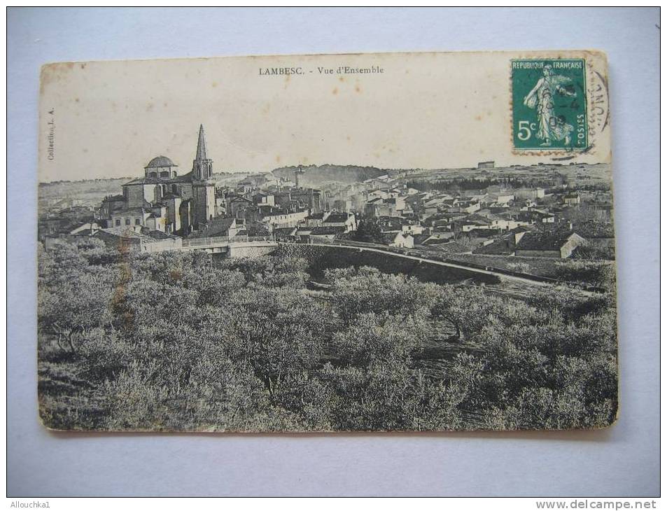 CARTE POSTALE DE LAMBESC 13 BOUCHES DU RHONE : VUE GENERALE  1909 - Lambesc