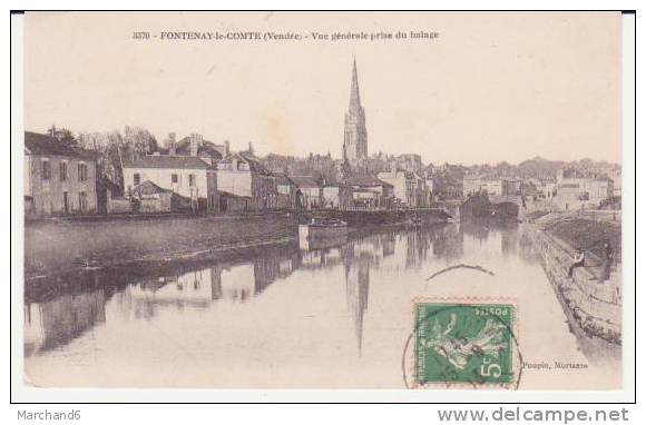 FONTENAY LE COMTE . VUE GENERALE PRISE DU HALAGE - Fontenay Le Comte