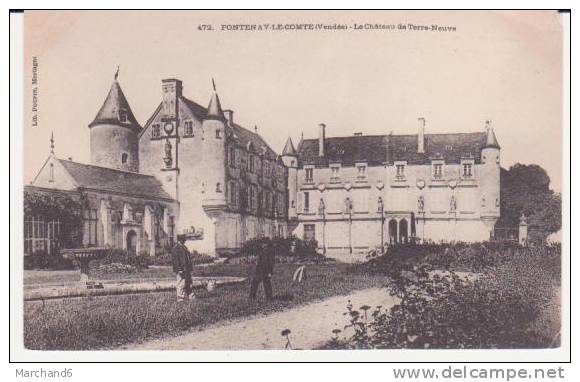 FONTENAY LE COMTE . CHATEAU DE TERRE NEUVE ( Coin Haut Droit Manque) - Fontenay Le Comte