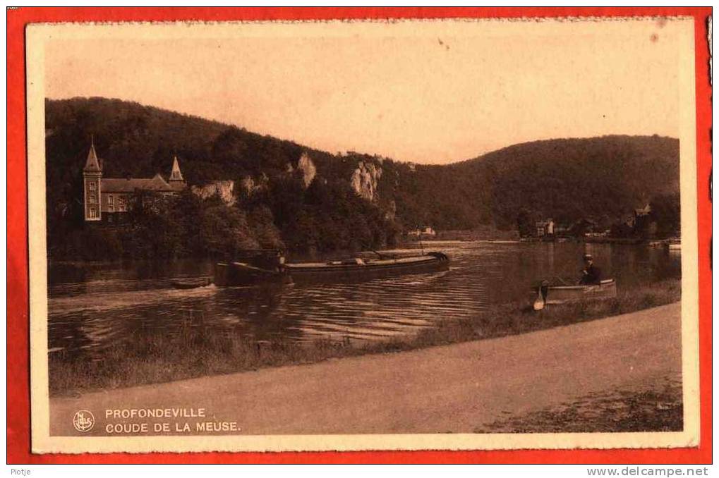 * Profondeville (Près De Namur - Namen) * (Nels) Coude De La Meuse, Canal, Vieux Bateau, Boat, Boot, Old - Profondeville