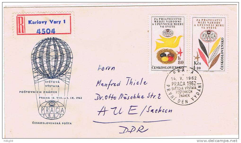 CSR+ Tschechoslowakei 1962 Mi 1341-44 FDC Briefmarkenausstellung PRAGA 1962 - Briefe U. Dokumente