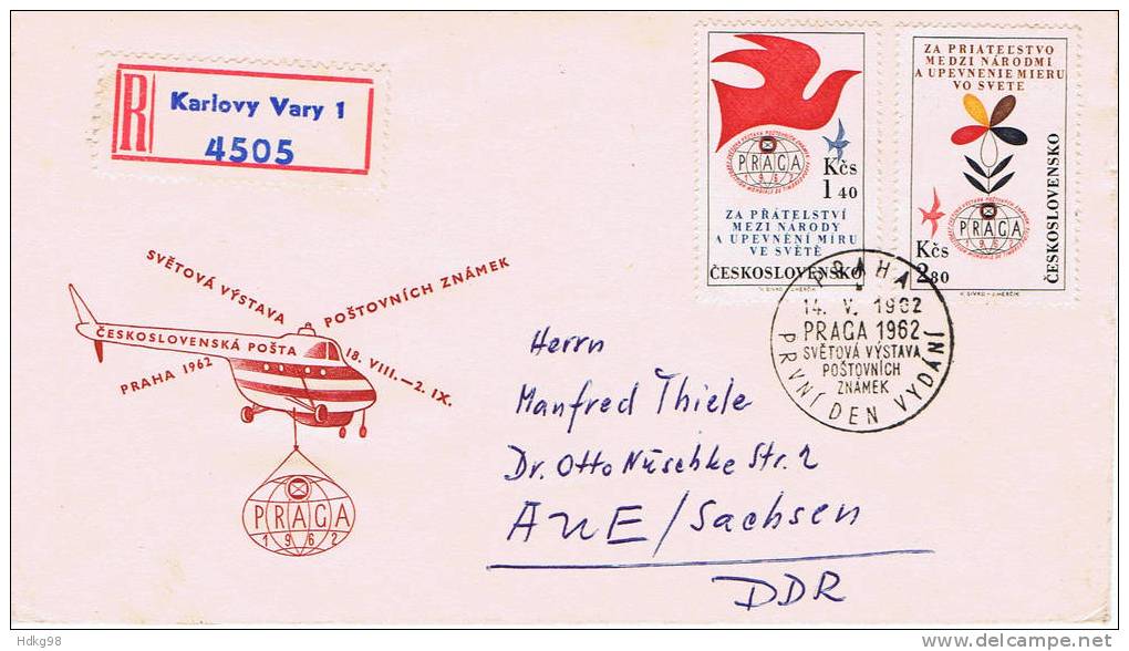 CSR+ Tschechoslowakei 1962 Mi 1341-44 FDC Briefmarkenausstellung PRAGA 1962 - Covers & Documents