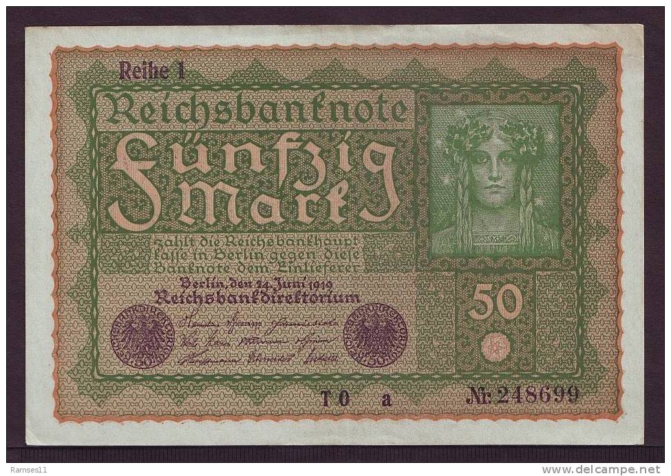 DEUTSCHES REICH / GERMANY - 50 Mark 24.06.1919 Xf - 50 Mark