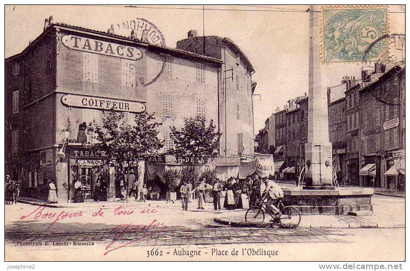 Aubagne .Place De L´odalisque,commerce,animée,cycliste.. - Aubagne