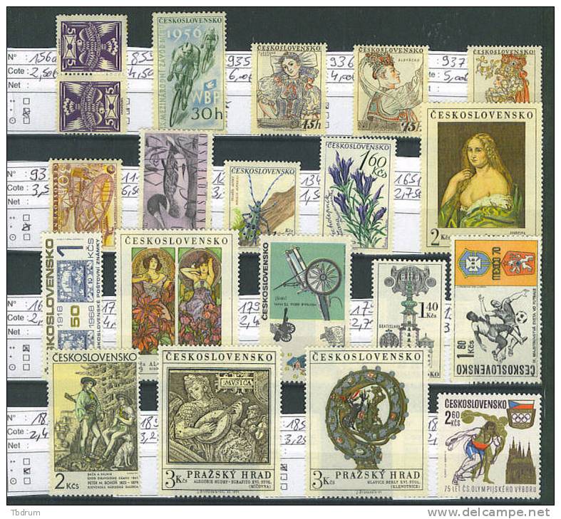 VEND TRES BEAU LOT DE TIMBRES NEUFS DE TCHECOSLOVAQUIE , COTE + 100€(f) - Collections, Lots & Series