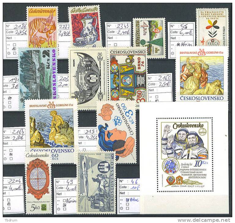 VEND TRES BEAU LOT DE TIMBRES NEUFS DE TCHECOSLOVAQUIE , COTE + 100€(f) - Collections, Lots & Series