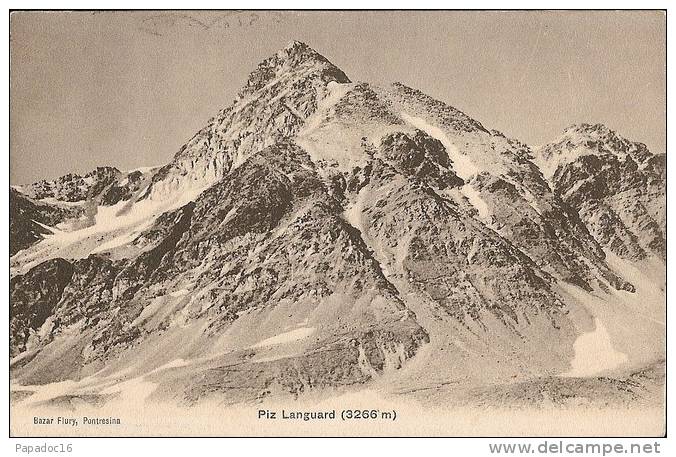 CH - GR - Piz Languard (3266 M) - (circulée / Gelaufen 1907) - Pontresina / Puntraschigna - Pontresina