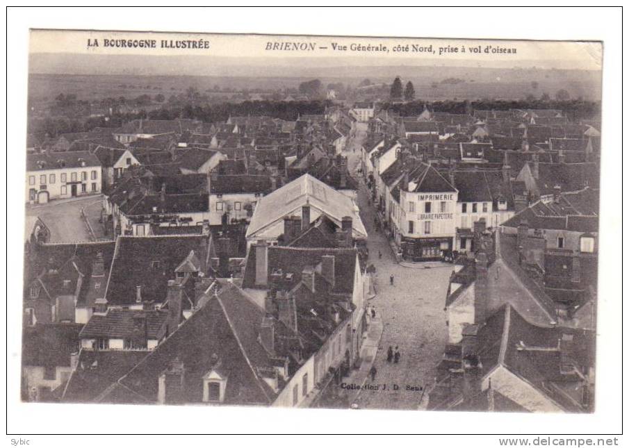 BRIENON - Vue Générale Coté Nord , Prise A Vol D'oiseau (1916) - Brienon Sur Armancon