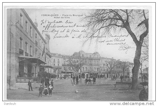 04 // FORCALQUIER, Place Du Bourguet, Hotel De VIlle, ANIMEE, Reybaud édit - Forcalquier