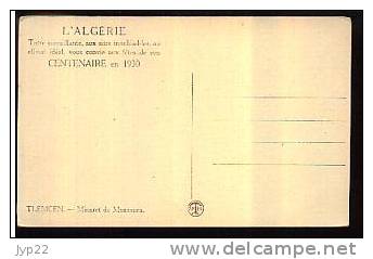 Jolie CP Ancienne Algérie Tlemcen Minaret De Mansoura - éditée Pour Les Fêtes Du Centenaire En 1930 - Tlemcen