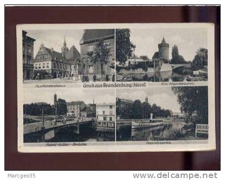 25172 Gruss Aus  Brandenburg Havel 4 Vues Pont Adolf Hitler ...édit.schöning & Co Brand N° 52 Belle Carte - Brandenburg