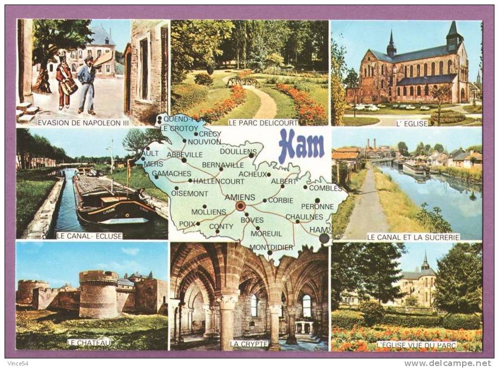 HAM - Multivues Et Carte Géographique  Collection Cassel - Péniche - Carte Non Circulée - Ham