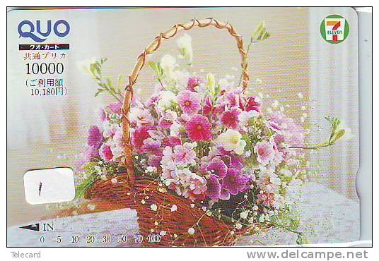 Carte Prépayée Japon Fleur Bouquet (1) BLUME Telefonkarte * Japon Bloemen * Boeket *  Bloem - Flower - 7-11 - Bloemen