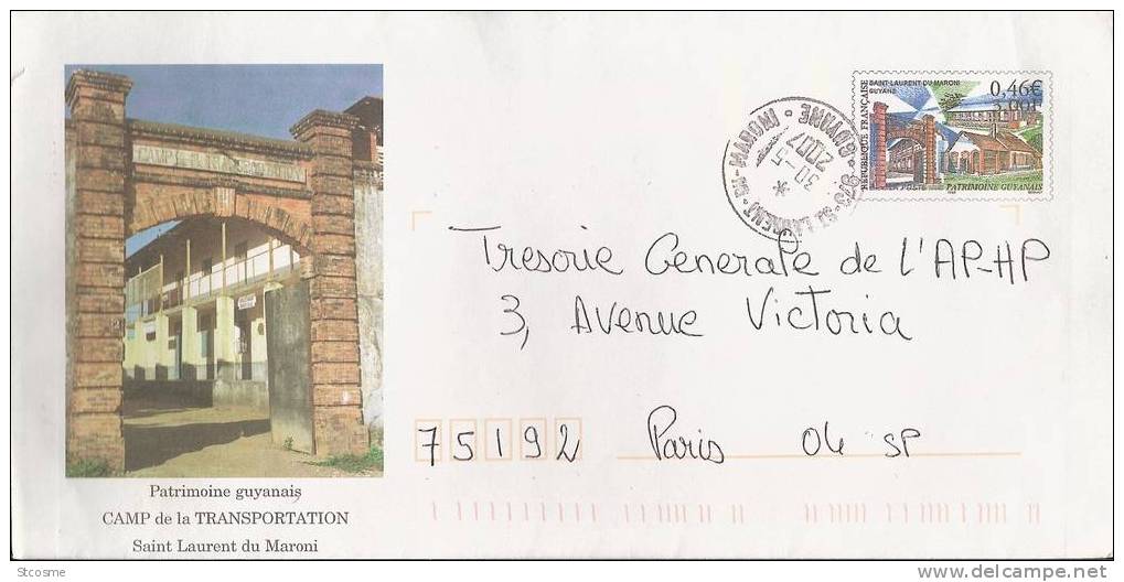 Entier / Stationery / PSE - PAP Guyane : Enveloppe 24A - Patrimoine Guyanais, Le Camp De La Transportation à St Laurent - Autres & Non Classés