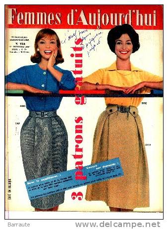 Femmes D´aujourd´hui N° 752 Du 1/10/1959  Denise DUVAL . - Mode