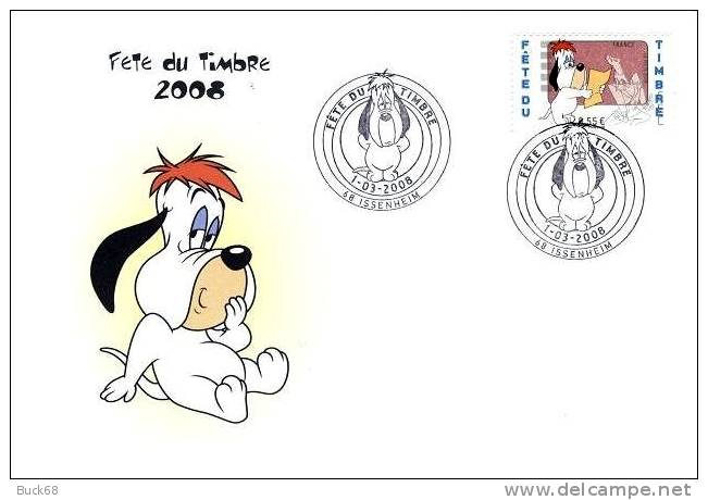 FRANCE 4146 FDC 2008 Fête Du Timbre : Enveloppe Premier Jour DROOPY Tex AVERY 2 Cachet Issenheim - Cómics