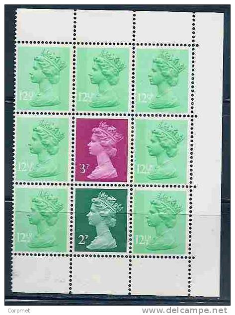 UK - 1982 -DECIMAL MACHINE BOOKLET PANE COMBINED PHOSPHOR SHEET - SG Specialized # UWB11 (page 203) - MARGINAL MINT (NH) - Fogli Completi