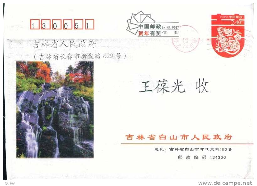 Beishan Waterfall  ,   Pre-stamped Cover , Postal Stationery - Sonstige & Ohne Zuordnung