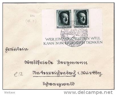 III-146/ Paar Aus Geburtstags-Block   1937, Michel 646,( Block 7) - Lettres & Documents