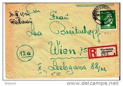 III-162/ Warthenau (Oberschlesien) 1944 Mit 42 Pfg. Hitler - Covers & Documents