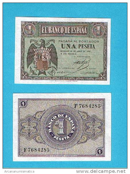 ESPAÑA  1  PESETA    30-abril-1938  SC    DL-4953 - 1-2 Peseten