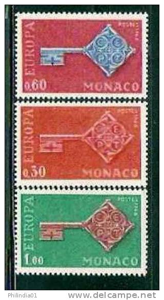 Monaco 1968 Europa CEPT, The Key 3v MNH  # 1327 - 1968