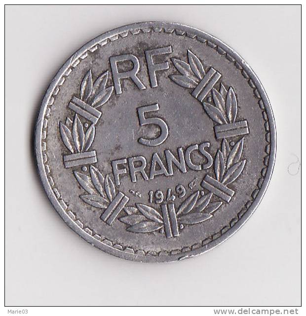 5 Francs Lavrillier Alu- 1949 - Autres & Non Classés